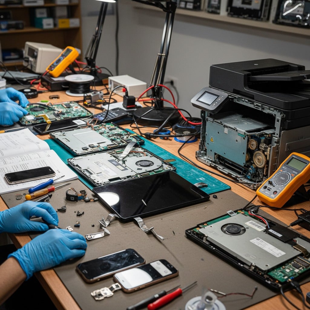 itt pár laptop, mobil és talán valami nyomtatót szeretnék látni szerelés közben